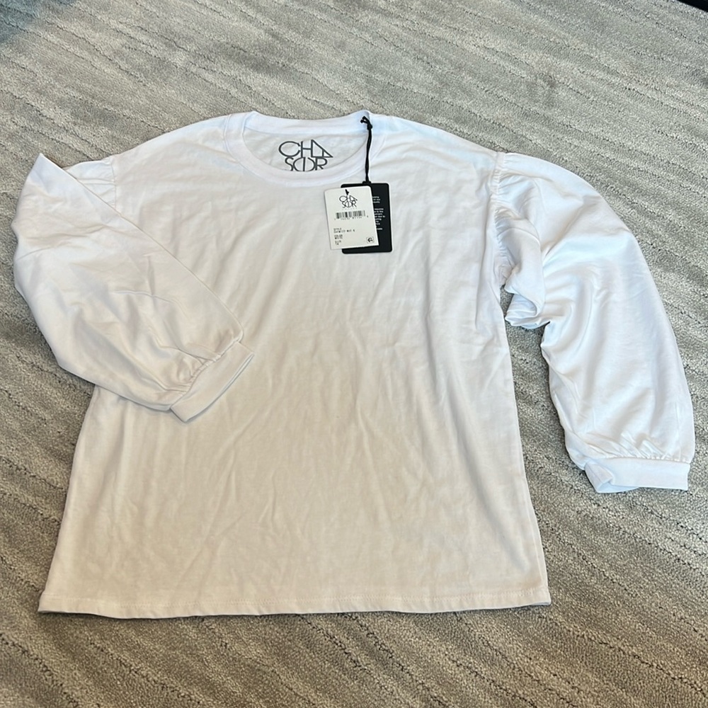 Chaser girls size 14 long sleeve white top